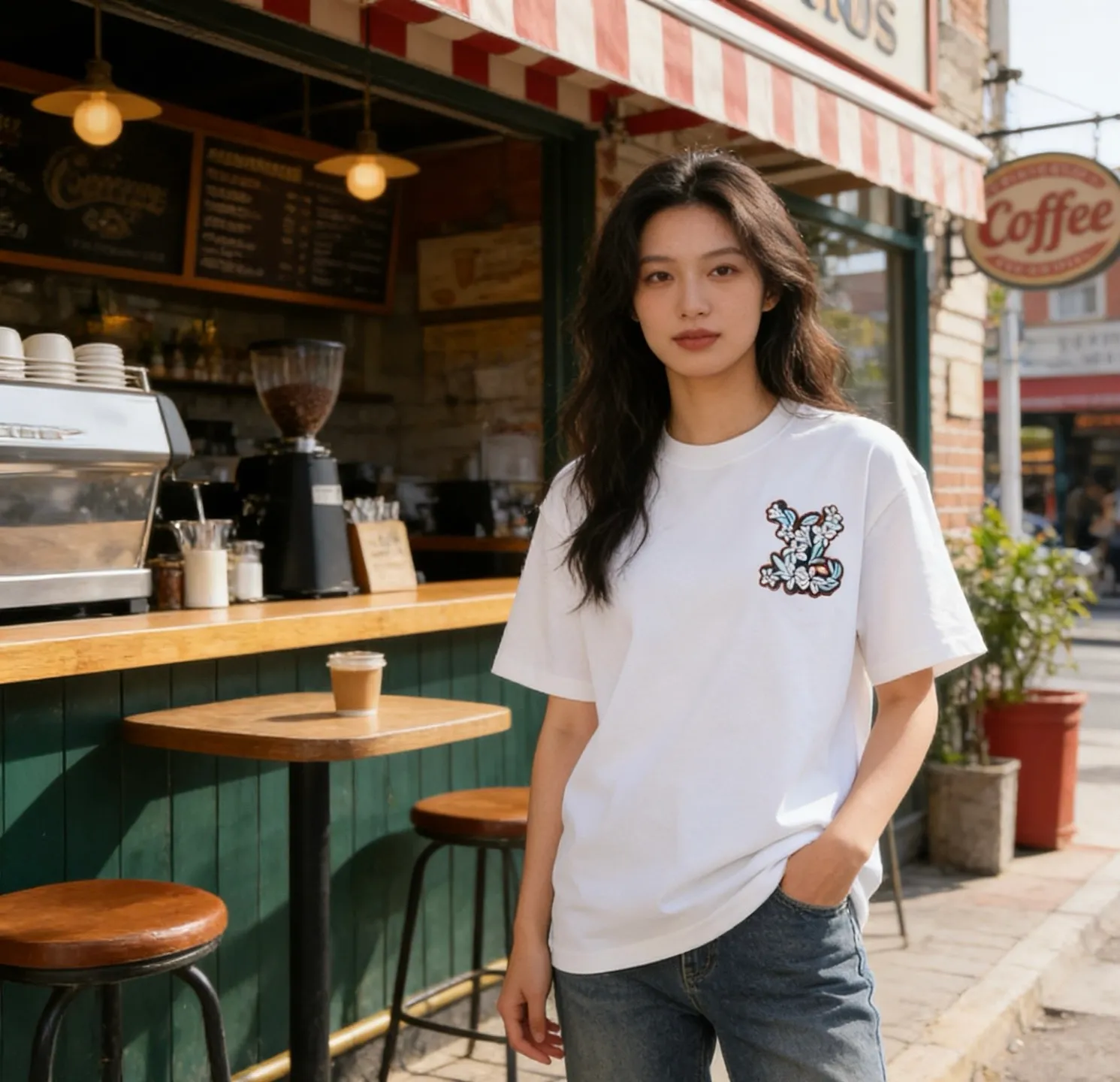 Louis Vuitton/Louis Vuitton floral embroidered short sleeves